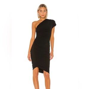 Lovers + Friends Oona Black One-Shoulder Dress